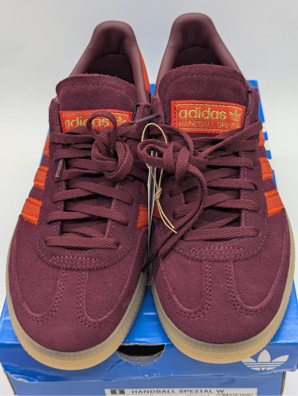 Adidas Handball Spezial W Maroon Red Orange JR0848 Women's Size 7 / Kids 6Y New - Picture 3 of 8